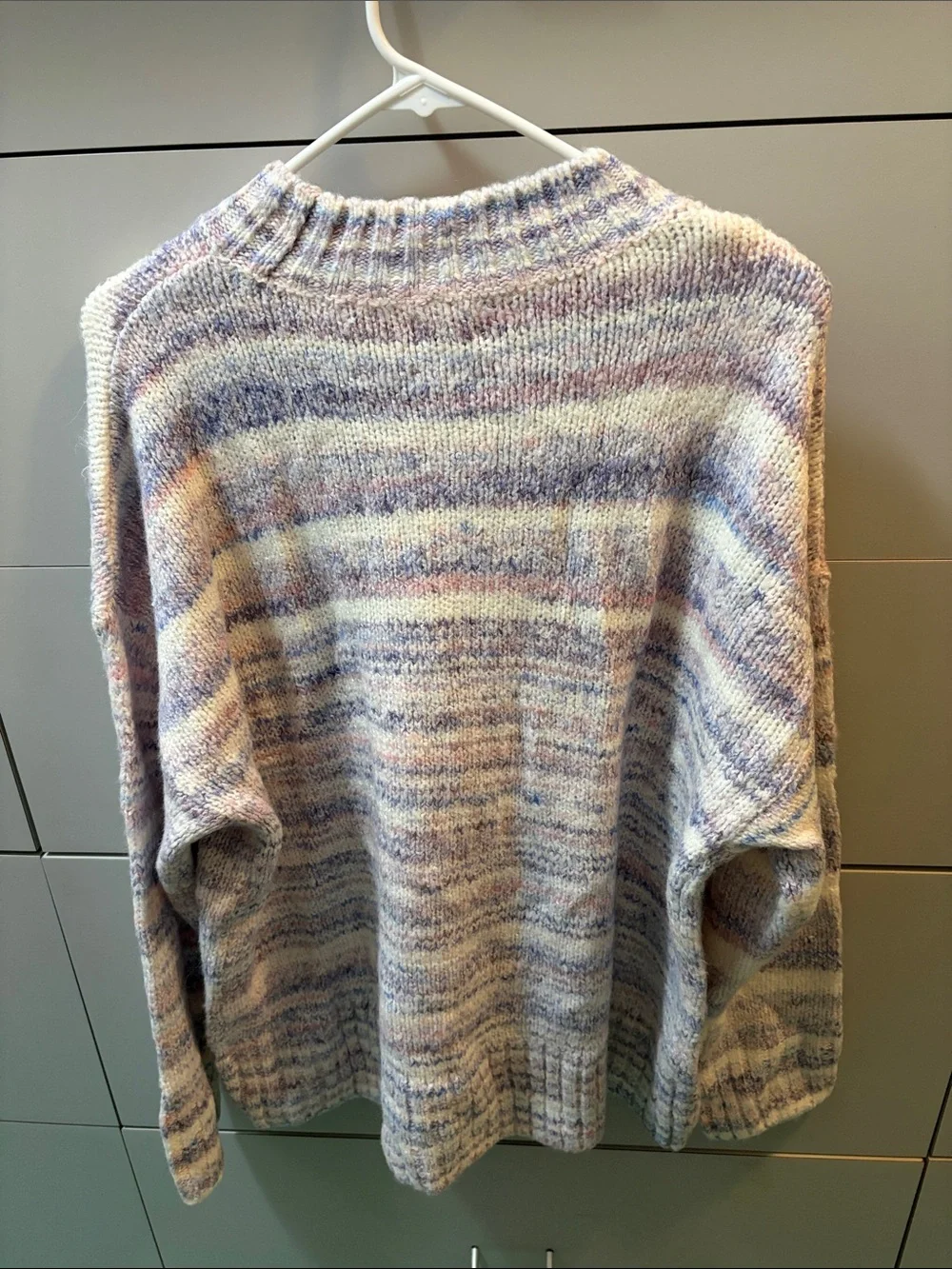 J. Crew Pastel Multi-Stripe Crewneck Sweater